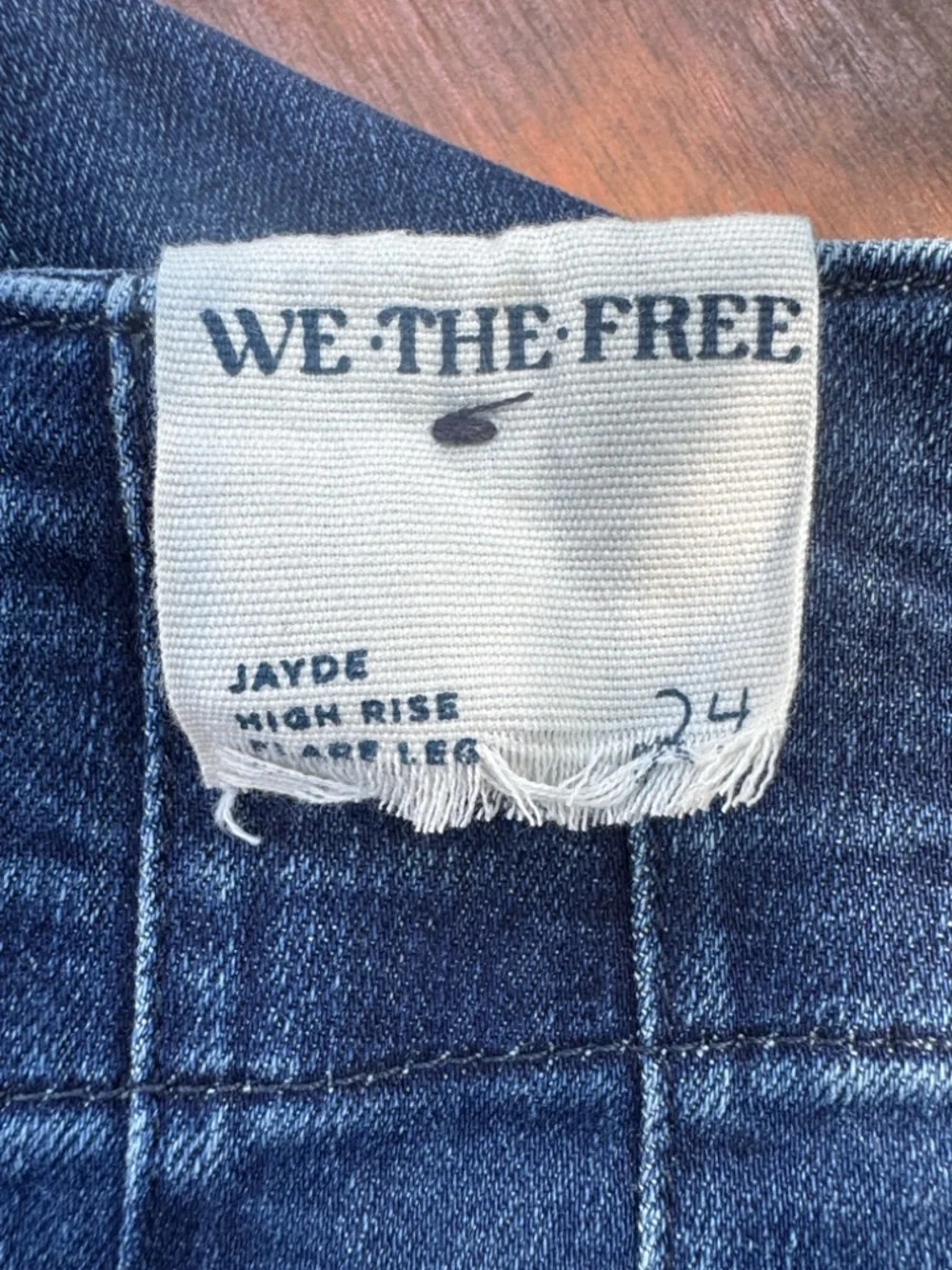Free People We The Free Jayde High Rise Flare Leg Jeans Night Sky Size 24 - Picture 9 of 15
